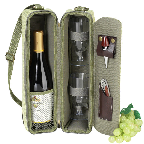 wine and glass tote